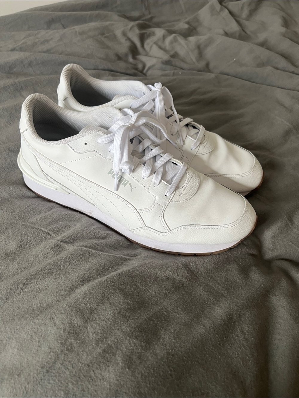 Puma Men’s White Low-Top Leather Sneakers